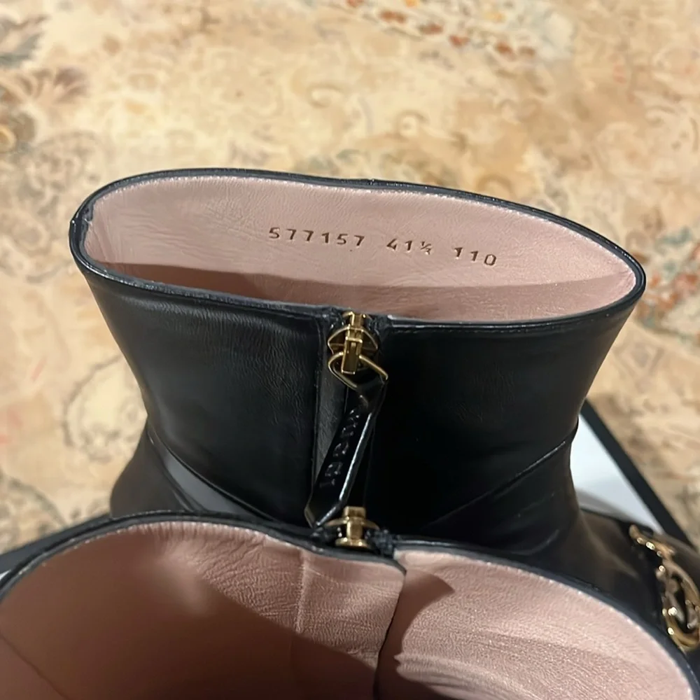 Gucci Kitten heel ankle boots Black womens 41-1/2 almost new!!!! authentic - Picture 2 of 10